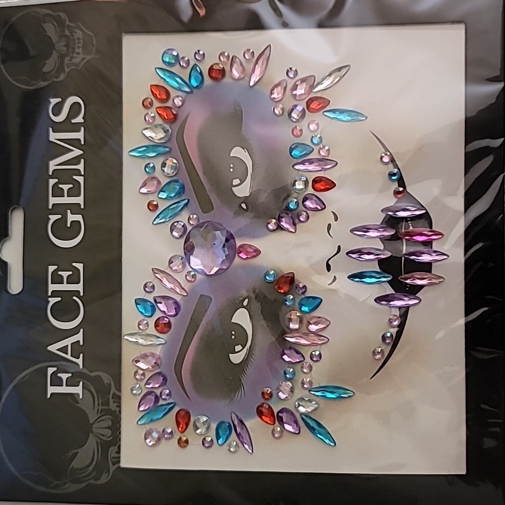 Face Gems 3D Crystal Colorful Acrylic Rhinestone Sticker Reuseable Decorations 3